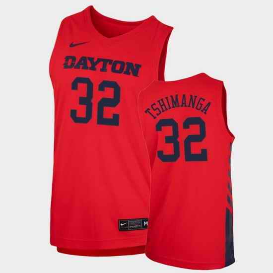 Men Dayton Flyers Jordy Tshimanga Replica Red College Basketball 2020 21 Jersey